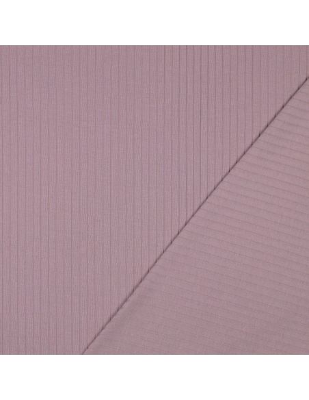 Tessuto jersey di cotone leggero a coste - Malva