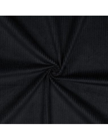 Tessuto velluto a coste cotone - Nero