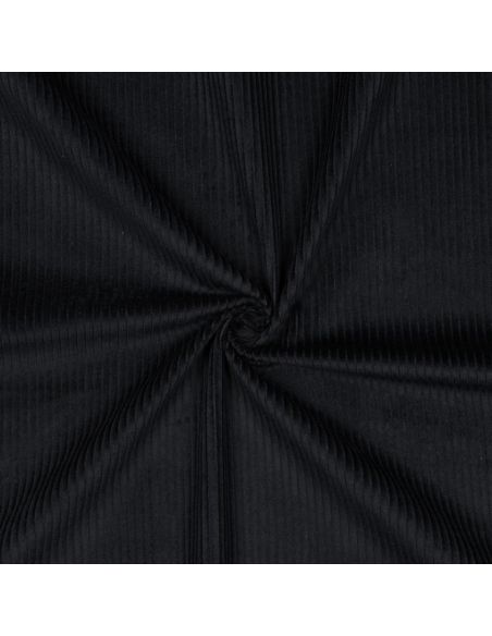 Tessuto velluto a coste cotone - Nero