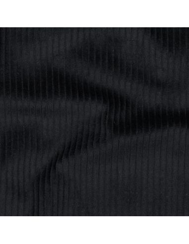 Tessuto velluto a coste cotone - Nero