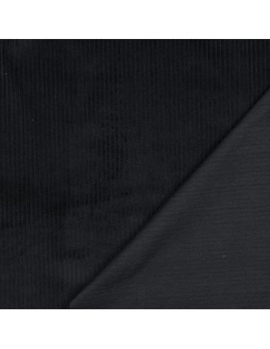 Tessuto velluto a coste cotone - Nero