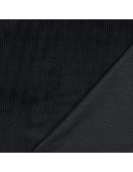 Tessuto velluto a coste cotone - Nero