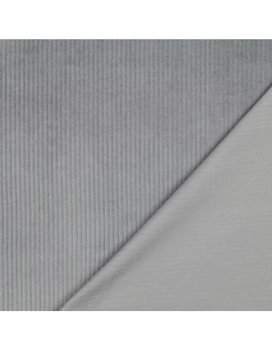 Tessuto velluto a coste cotone - Grigio