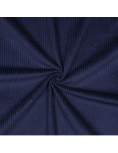 Tessuto velluto a coste cotone - Blu marino