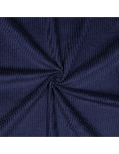 Tessuto velluto a coste cotone - Blu marino