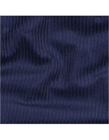 Tessuto velluto a coste cotone - Blu marino