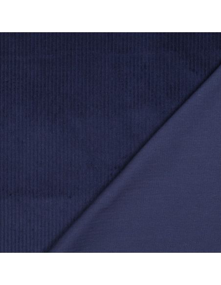 Tessuto velluto a coste cotone - Blu marino