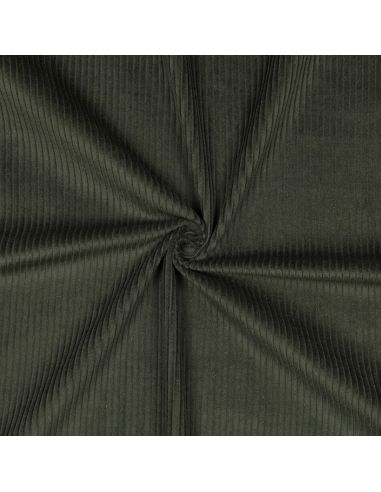Tessuto velluto a coste di cotone - Verde scuro