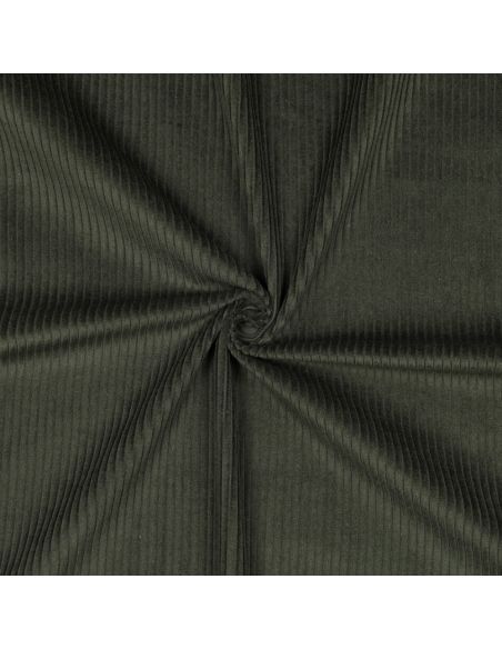 Tessuto velluto a coste di cotone - Verde scuro