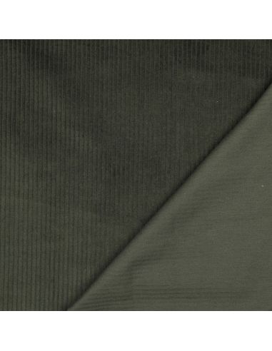 Tessuto velluto a coste di cotone - Verde scuro