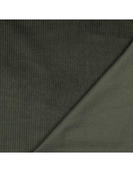 Tessuto velluto a coste di cotone - Verde scuro