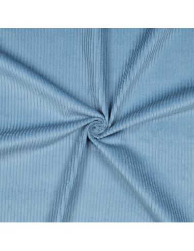 Tessuto velluto a coste di cotone - Blu