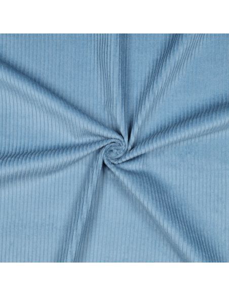 Tessuto velluto a coste di cotone - Blu