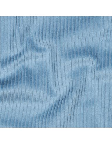 Tessuto velluto a coste di cotone - Blu