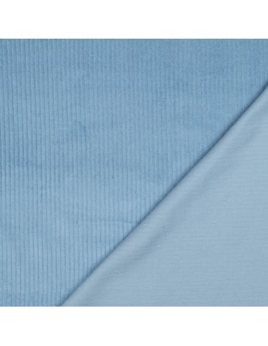 Tessuto velluto a coste di cotone - Blu