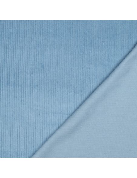 Tessuto velluto a coste di cotone - Blu