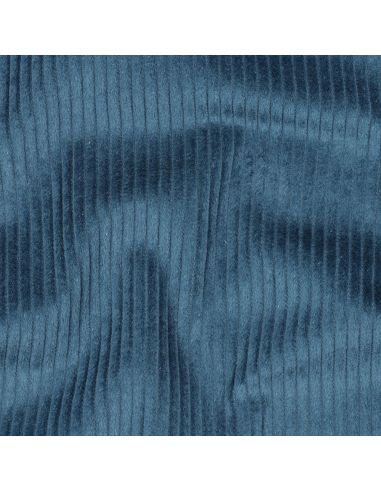 Tessuto velluto a coste di cotone - Blu petrolio