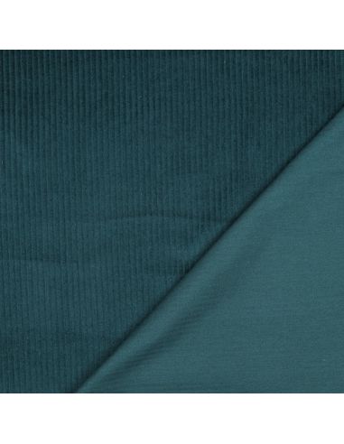 Tessuto velluto a coste di cotone - Verde smeraldo
