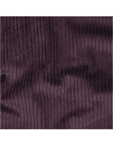 Tessuto velluto a coste cotone - Melanzana
