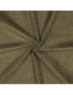 Tessuto velluto a coste di cotone - Verde militare