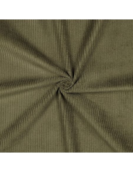 Tessuto velluto a coste di cotone - Verde militare
