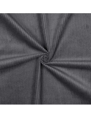 Tessuto velluto a coste di cotone - Grigio scuro