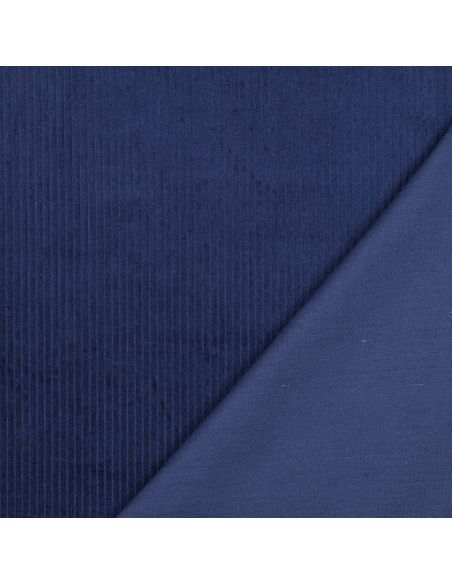 Tessuto velluto a coste cotone - Cobalto