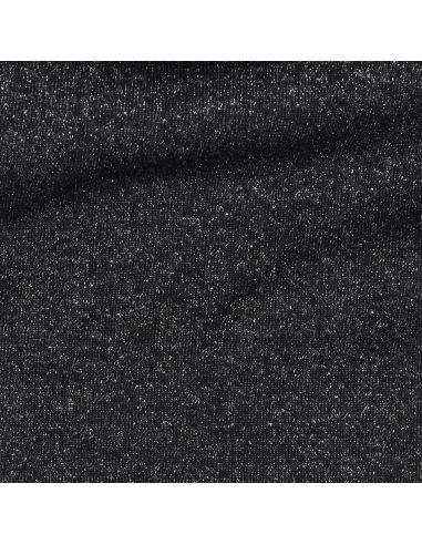 Tessuto felpato glitterato - Nero