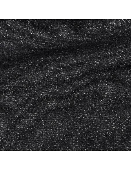 Tessuto felpato glitterato - Nero
