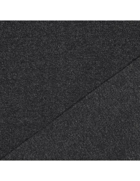 Tessuto felpato glitterato - Nero