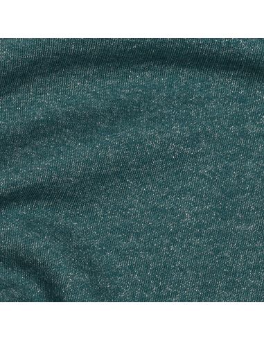 Tessuto felpato glitterato - Blu petrolio