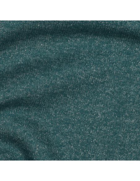 Tessuto felpato glitterato - Blu petrolio