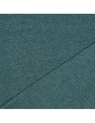 Tessuto felpato glitterato - Blu petrolio