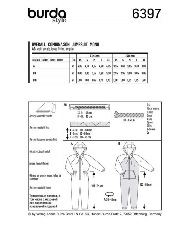 Modello di tuta - Burda 6397