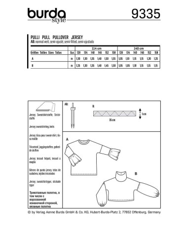 Modello di maglione - Burda 9335