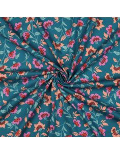 Tessuto viscosa pesante stretch Rosella - Blu petrolio