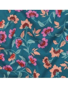 Tessuto viscosa pesante stretch Rosella - Blu petrolio 2