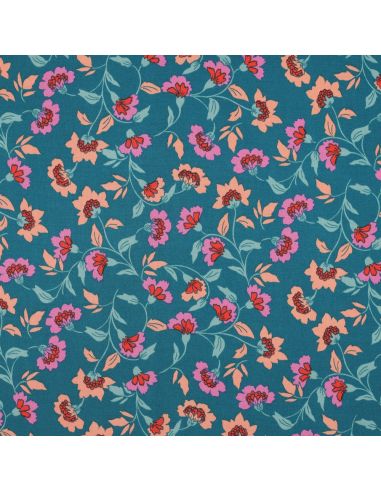 Tessuto viscosa pesante stretch Rosella - Blu petrolio