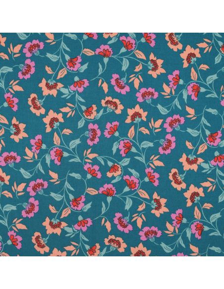 Tessuto viscosa pesante stretch Rosella - Blu petrolio