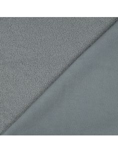 Tessuto pile Teddy double face - Grigio blu