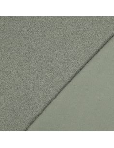 Tessuto in pile Teddy double face - Verde grigio
