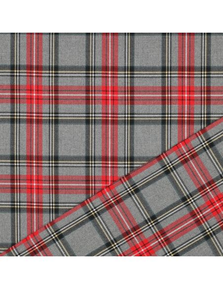 Tessuti tartan scozzesi - Rosso e grigio