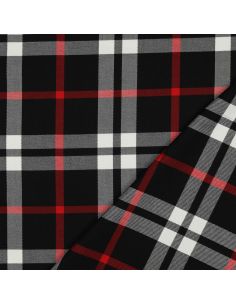 Tessuti tartan scozzesi - Nero, bianco e rosso
