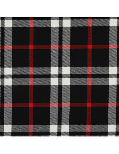 Tessuti tartan scozzesi - Nero, bianco e rosso