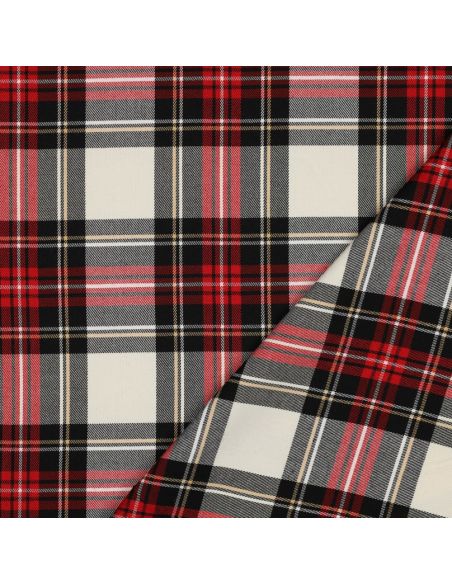 Tessuti tartan scozzesi - Nero, rosso, giallo e bianco