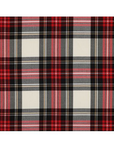 Tessuti tartan scozzesi - Nero, rosso, giallo e bianco