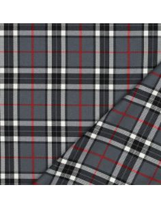 Tessuti tartan scozzesi - Nero, grigio e rosso