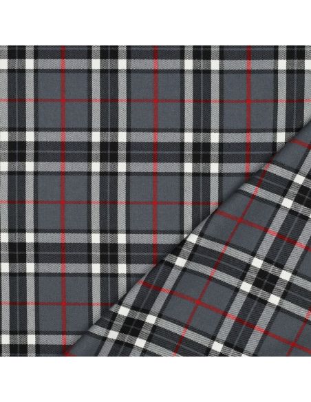 Tessuti tartan scozzesi - Nero, grigio e rosso