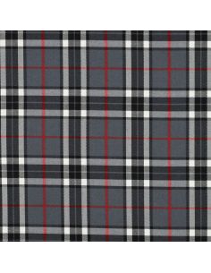 Tessuti tartan scozzesi - Nero, grigio e rosso 2