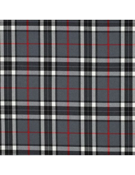 Tessuti tartan scozzesi - Nero, grigio e rosso